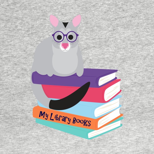 Kids library book bag with possum by creativemonsoon